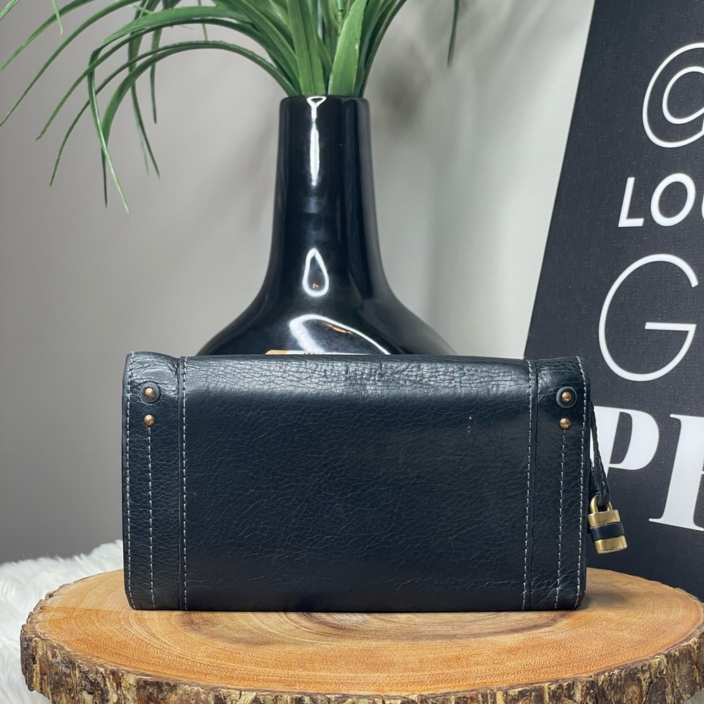 Chloe Paddington Long Black Leather Wallet with Gold Studs - Picture 2 of 12